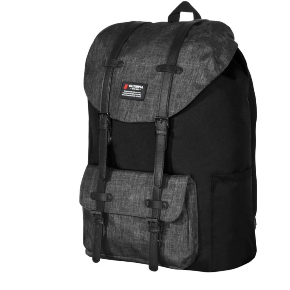 UNISEX Olympia Sports "Cambridge" 18-inch Laptop Rucksack Backpack BLACK
